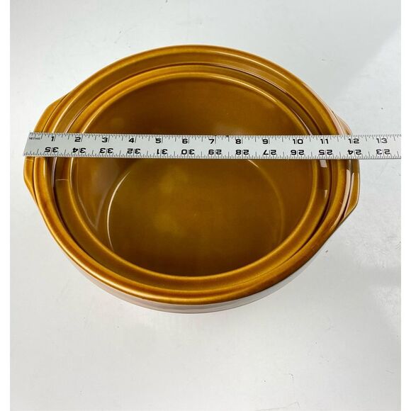 Rival J Crock Pot 5 Quart ROUND Replacement Brown Stoneware Insert Only CH2312 - Picture 5 of 5